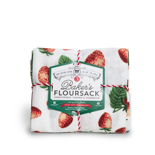 Strawberry Pattern Baker's Floursack Dish Towels