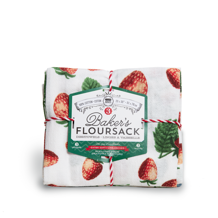 Strawberry Pattern Baker's Floursack Dish Towels