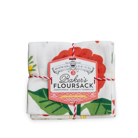 Floral pattern Baker's Floursack dish towels.